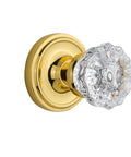 Classic Rosette With Crystal Door Knob For Large Doors, Vintage Vibe Doorknob Set With Elegant Crystal Knob And Durable Rosette