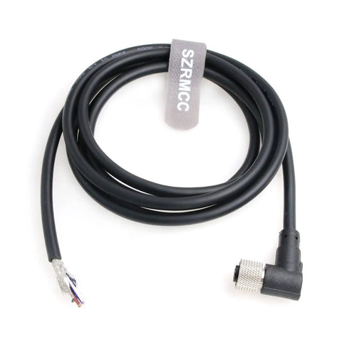 M12 ACode 4 Pin Female Right Angle Sensor Actuator Cable Bare Wire For Industrial Cameras Fieldbus IO Link Waterproof IP67