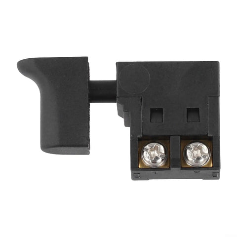 Heavy Duty Variable Speed Trigger Switch With Dead Easy Turn Knob For Electric Drill And Circular Saw Lock On Or Self Rest Mode Black Housing, top view.