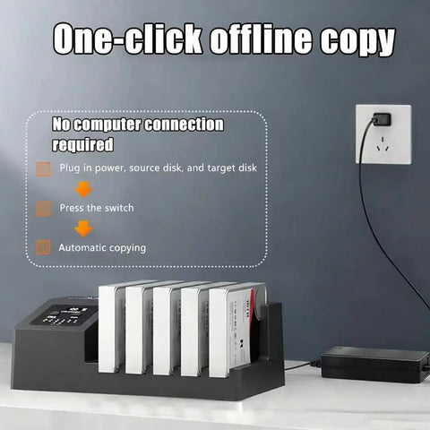 Rock Solid Five Bay Hard Drive Docking Station With Offline Clone Mode and Blazing 5Gbps Type C Hookup for 2.5 and 3.5 Inch SSD HDD storage expansion setup process