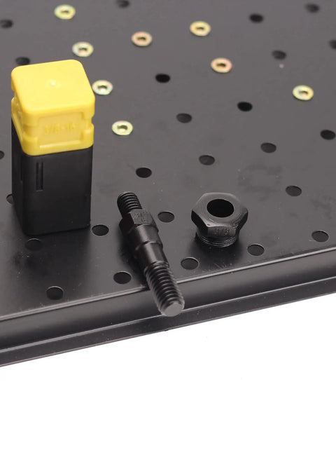 Hand Rivet Nut Tool Mandrel And Nosepiece Set Three Eighths To Sixteen Thread Adjustable Stroke on perforated metal panel