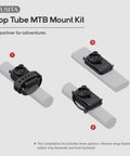 Top Tube MTB Mount For Mountain Bikes, Sturdy Bike Computer Rig For Garmin Edge And Wahoo ELEMNT showing three mounting options
