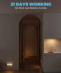 Hallway with Motion Sensor Indoor LED Light For Cabinets And Pantry illuminating the space, highlighting its rechargeable feature.