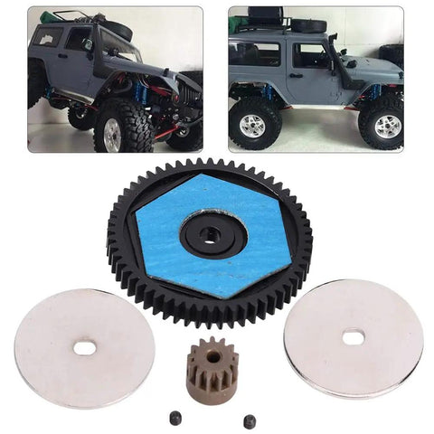Beefed-Up RC Car Gear Set With 56T Spur Gear And 13T Pinion, Metal Construction For SCX10 II, rust-resistant and durable