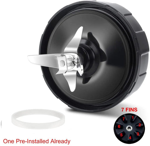7 Fins Blender Blade Replacement Kit Pro Grade With Silicone Gasket Ring For Auto iQ Series And High Power Blenders Compatible With NN100 NN100A NN101 NN102 BL64230 BL48230 BL68230 And More with silicone gasket