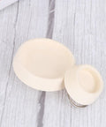 Rubber Sink Stopper 4pcs with Hanging Ring for Bathtub Drains, two varying sizes of cream-colored rubber stoppers.