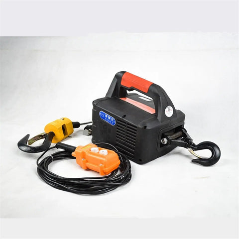 Professional Grade Electric Hoist With Portable Winch Design 500Kg Capacity Steel Wire Rope Lifter with control box and hook.