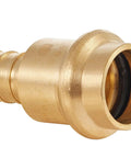 Half Inch Copper Press To PEX Crimp Coupling Brass Adapters Pack Of 10 close-up showing brass finish and intricate design details