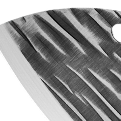 Close-up of carbon steel blade texture on Heavy Duty Kitchen Meat Cleaver Set with Carbon Steel Blade And Leather Sheath Stainless Steel Butcher Knife