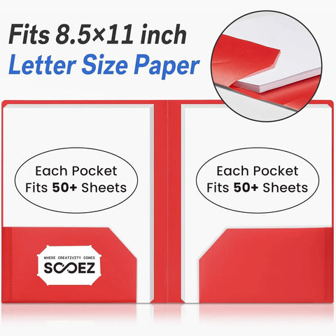 Interior view of 7 Pack Pockets Folders With Extra Labels For School Office And Business Use, each pocket fits 50+ sheets.