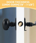 Beefy Solid Brass Storm Door Latch With Lock Durable Screen Door Handle Set in Black installed on thick door