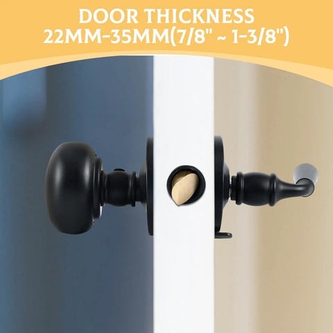 Beefy Solid Brass Storm Door Latch With Lock Durable Screen Door Handle Set in Black installed on thick door