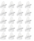 Clear plastic 3mm shelf support pins with studs, 60pcs, for bookcases, wall cabinets, no sag, easy install, versatile home storage.