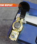 Battery Terminal Clamps Set For Positive And Negative Posts Pure Copper Quick Release Cable Ends installed on battery