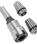 High Performance 3Pcs Collet Chuck Set Milling Cutter Holder CNC Lathe Tool Durable High Speed Steel, includes 1/2 shank and two chucks.
