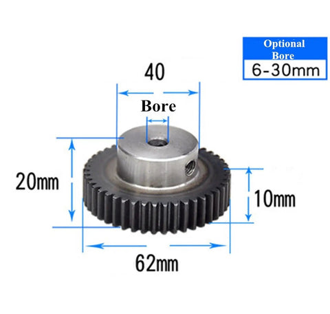 Bevel Gear Pinion Kit For CNC Machines With 60 Teeth Steel Pinion And Rack Gear Fits 6 To 20mm Shafts Straight Gear