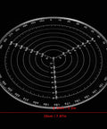 Center finder compass, 7.87-inch round, transparent acrylic wood turning tool with concentric scale rings (Amazon).