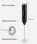 Powerful Milk Frother For Coffee And Lattes Fast Handheld Drink Mixer With Stainless Steel Whisk Battery Operated Wand BPA Free