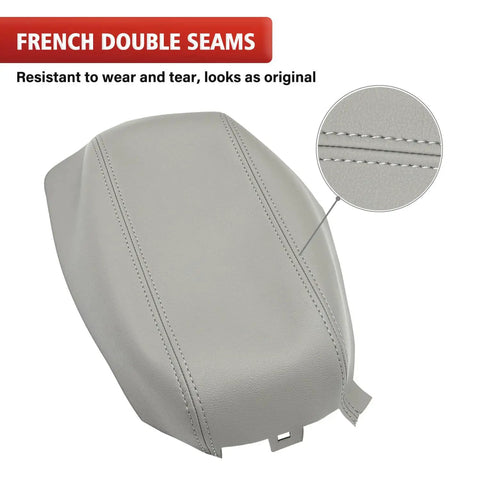 Center Console Armrest Cover Upholstery For Hyundai Sonata 2015-2019, Custom Fit Vinyl Leather With French Double Stitching. Anti-Scratch.