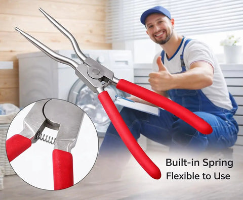 Pro Grade Spring Expansion Tool For Washer Tub Replacement From 2 Inches To 4.1 Inches, safe grip handle, shown in use
