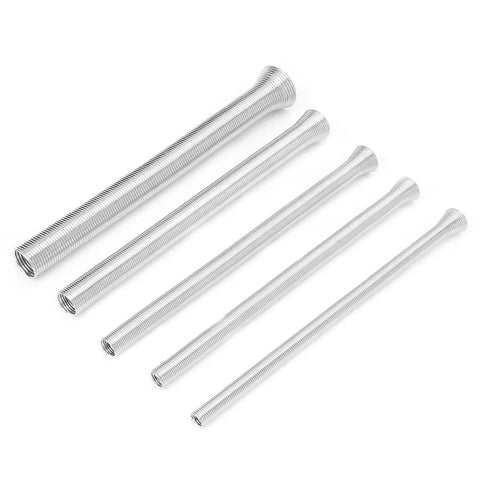 Greensen 21 Cm Super Elastic Steel Spring Bender For Copper Aluminum Stainless Steel Pipe Bending Tool Set, metal tubes of various lengths.