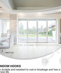 Heavy Duty Stainless Steel Gate Hook and Eye Latch Lock Door Window Garage in a modern interior setting.