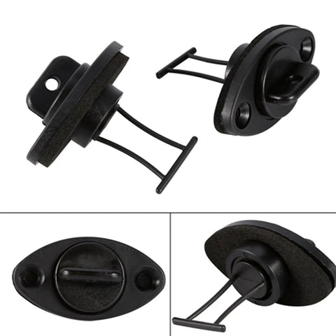 Drip Free Drain Plug Kit For Boats And Watercraft With Fine Threads And Retention System To Stop Water Infiltration Ideal For Transoms Canoes Kayaks Dinghies And Ice Chests, showing black oval shape with retention clip