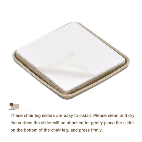 Slick Heavy Duty Furniture Sliders For A No Sweat Move With These Self Adhesive Square Chair Glides Protecting Hardwood Vinyl Tile And Carpet Floors In Durable Grey Finish Pack Of 12, detailed view of a single slider.