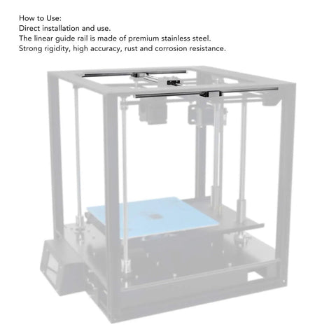 Miniature Linear Guide Rail Kit With 2 Slide Blocks For 3D Printers And CNC Machines, Stainless Steel Rail, 100mm installed on printer