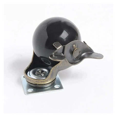 4 Piece 1.5 Inch Flat Wheel Caster With Brakes For Furniture Swivel Ball Wheel Sofa Chair Replacement close-up view