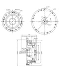 Technical drawing of Compact Axial Input Harmonic Drive Reducer With 80 To 1 Ratio for CNC rotary applications.