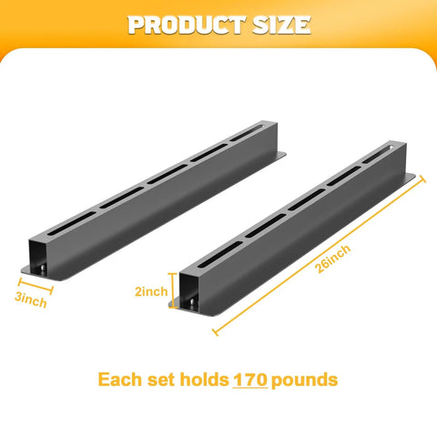 Garage Ceiling Tote Storage Rails Heavy Duty Overhead Bin Rack Adjustable Tote Slide System 4 Pack For 3 Bins Bins Not Included