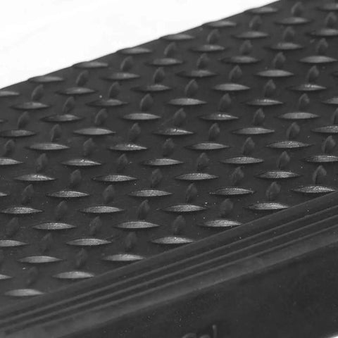 Close-up of Diamond Plate Step Mats For Commercial Stairs 10 By 36 Inches Six Pack Durable Rubber With Slip Resistant Textured Surface