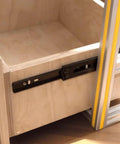 Beefy 12 Inch Drawer Slides Full Extension Side Mount With Double Ball Bearings for kitchen cabinets, showing wooden drawer