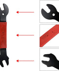 Double Sided Bicycle Pedal Wrench Set 15mm 16mm 17mm For Quick Pedal Removal Pro Grade Bike Wrench For Home Mechanics Comfortable Grip Durable Steel Tool For Easy Cycling Maintenance