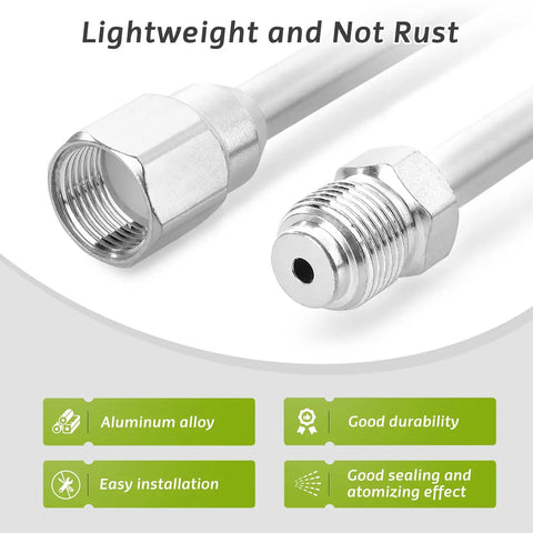 Close-up of Beefed Up 29.5 Inch Airless Paint Sprayer Extension Pole with 7/8 Inch Thread showing aluminum alloy construction.