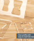 Pro Grade Acrylic Bowtie Butterfly Inlay Template Set, 4pc on wood surface, highlighting clear design and precision for wood projects.