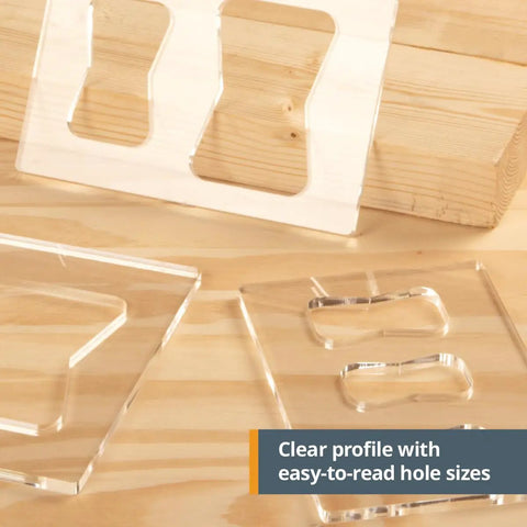 Clear Acrylic Butterfly Bowtie Router Template For Woodworkers Seeking Hella Precise Inlay Cuts To Patch Cracks And Reinforce Boards Without The Hassle Pack Of Two, displaying clear templates with cutouts.