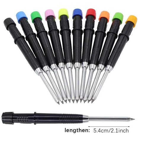 Set of precision screwdrivers with multicolored caps on white background.