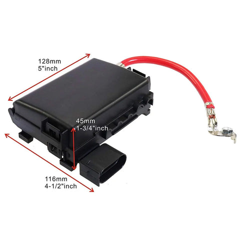 Straight Plug And Play Battery Fuse Box Replacement For 99-04 VW Jetta And Golf MK4 With Nine Blade Fuses Built Tough ABS Housing.
