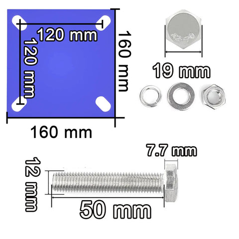 Heavy Duty Swivel Caster Wheel With Puncture Proof Rubber Treads And Quiet Ball Bearings Moves Heavy Loads Dead Easy Runs Silently And Rolls Smoother Than Butter Built Like A Tank With Stainless Steel Mounting Bolts Pack Of One, including steel mounting bolts and washers.
