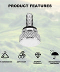 Tough As Nails Silver Aluminum Motorcycle Seat Screws For Harley Davidson Bikes showing rugged screw with knurled grip design.