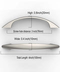 10 Pack 3 Inch Cabinet Handles Brushed Satin Nickel Zinc Alloy Pulls diagram with dimensions and brushed finish
