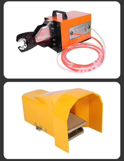 Premium Trade Grade Pneumatic Wire Crimping Tool With Blazing Fast Air Powered Cable Crimper And Responsive Foot Pedal Control for electricians.