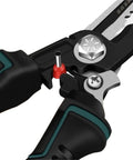 Detailed view of Premium Multifunctional Electrical Wire Stripper And Crimping Pliers showing precision stripping jaw and clamping grip.