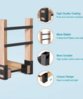 Adjustable Firewood Rack Set Of 4 For Outdoor And Indoor Use Heavy Duty Steel Log Stacking Stand Brackets with design details