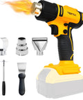 Cordless Heat Gun With Razor Scraper For Dewalt 20V Max Battery Paint Stripping Tool Dual Temp Settings DIY Replacement For DCE530B Battery Not Included, shown with accessories.
