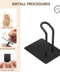 Installation process for Heavy Duty Adhesive Hooks 4 Pack Stainless Steel Towel Hangers For Kitchen And Bathroom Door Wall Mount Holds Towels Robes Hats Coats And Keys Up To 11 Lbs Black.