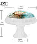 4 Pack Beach Themed Turtle And Starfish Cabinet Knobs with 35mm crystal glass top on white ABS round drawer pull