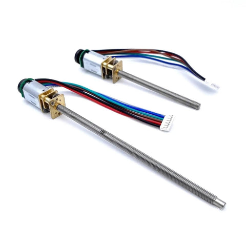 Dope N20 DC Gear Motor With Thred Screw Shaft 3V 6V 12V DIY Model For Robots And Automation Projects That Rock, showing motor and threaded shafts.